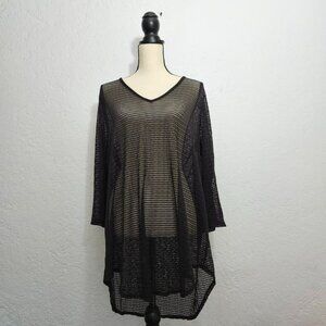 black mesh mini cover up dress size large